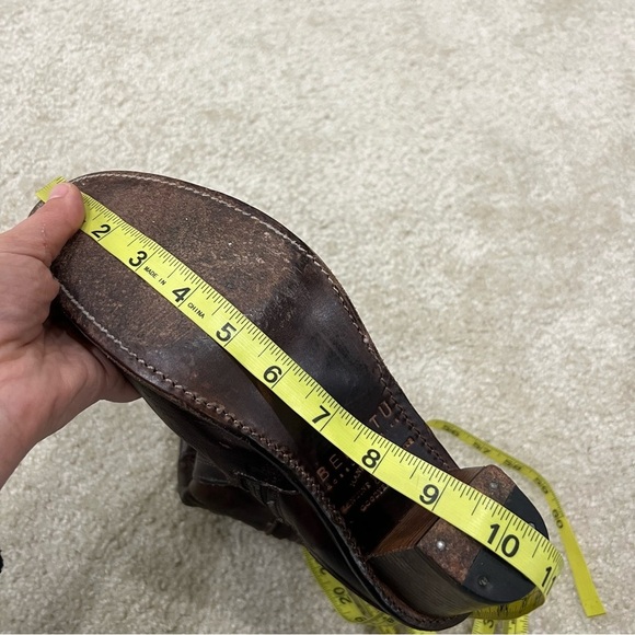 BED STU Benchmade Distressed Brown Leather Boots Cobbler Series Size 10 side zip - Picture 15 of 16